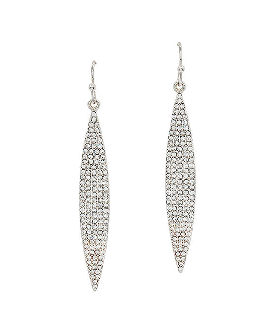 Leaf Shape Pave Metal Earring