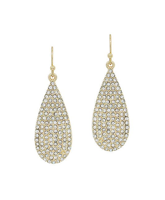 Teardrop Pave Metal Earring