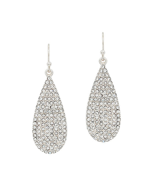 Teardrop Pave Metal Earring