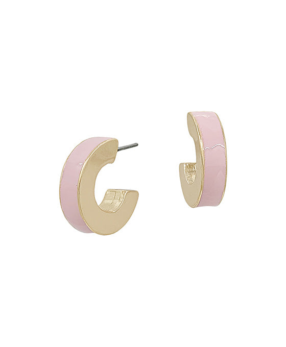 4mm Width Small Epoxy Color Hoop Earring
