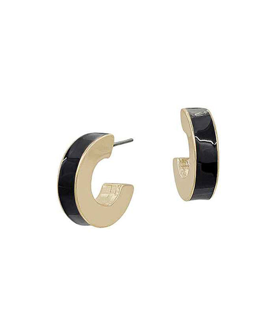 4mm Width Small Epoxy Color Hoop Earring