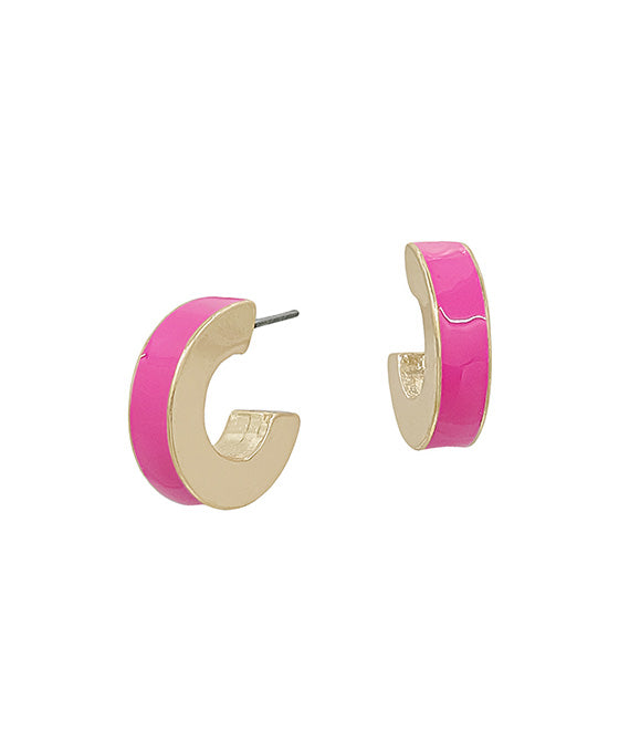4mm Width Small Epoxy Color Hoop Earring