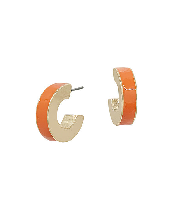4mm Width Small Epoxy Color Hoop Earring