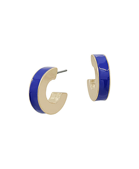 4mm Width Small Epoxy Color Hoop Earring