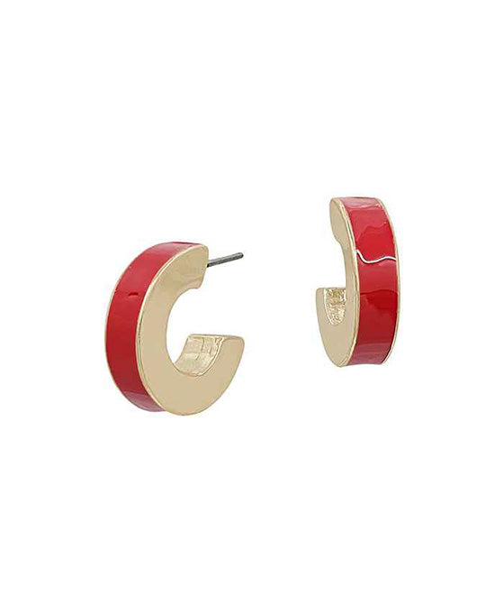 4mm Width Small Epoxy Color Hoop Earring