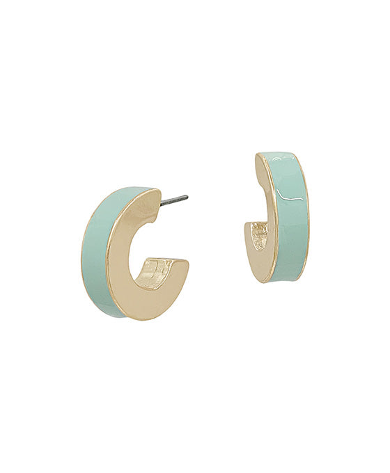 4mm Width Small Epoxy Color Hoop Earring