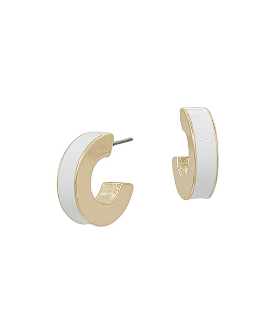 4mm Width Small Epoxy Color Hoop Earring