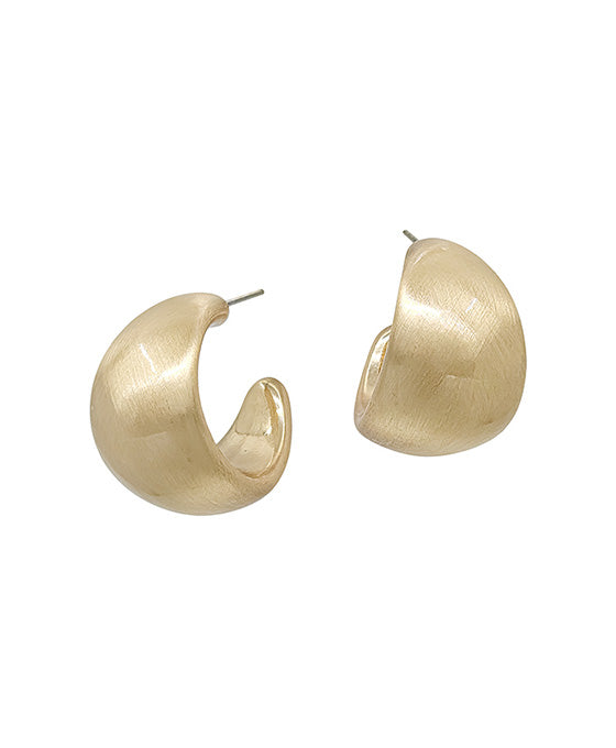 24mm Chunky Round Shape Satin Hoop Earring