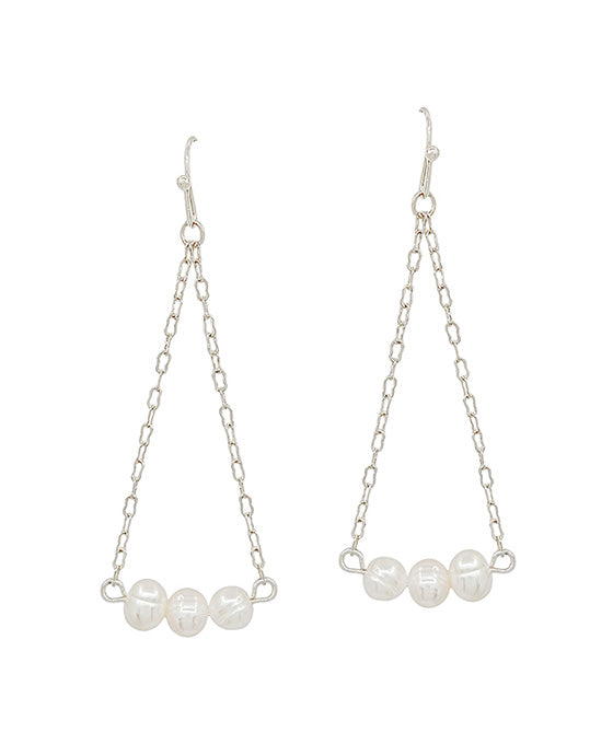 3 Fresh Water Pearl Chain Earring