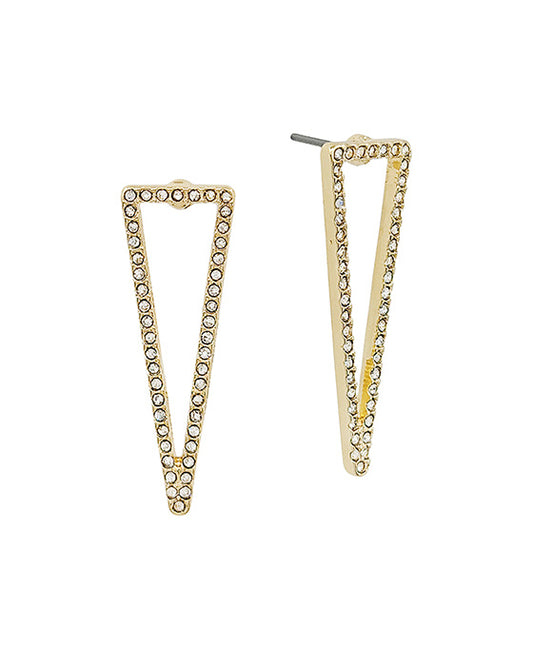 Triangle Pave Metal Post Earring