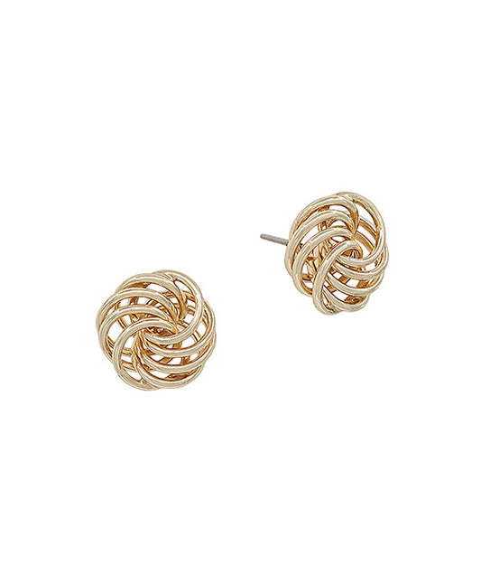 Layered Thin Metal Knot Post Earring
