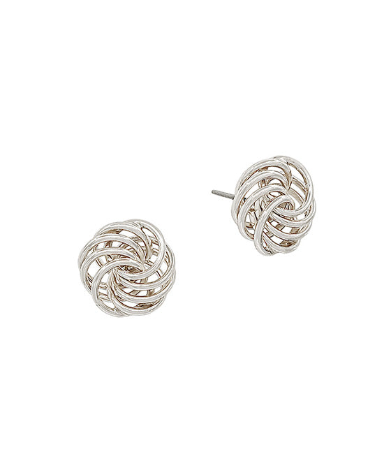 Layered Thin Metal Knot Post Earring