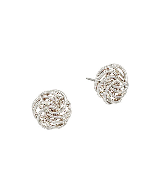 Layered Thin Metal Knot Post Earring