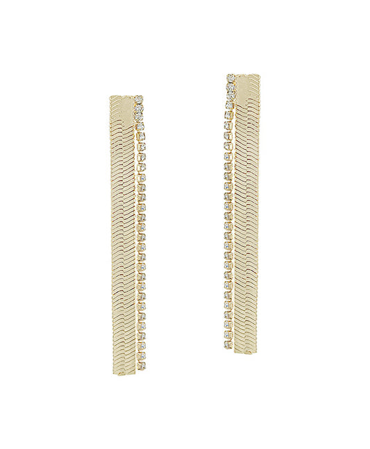 Snake Chain w/ Crystal Linear Post Earring