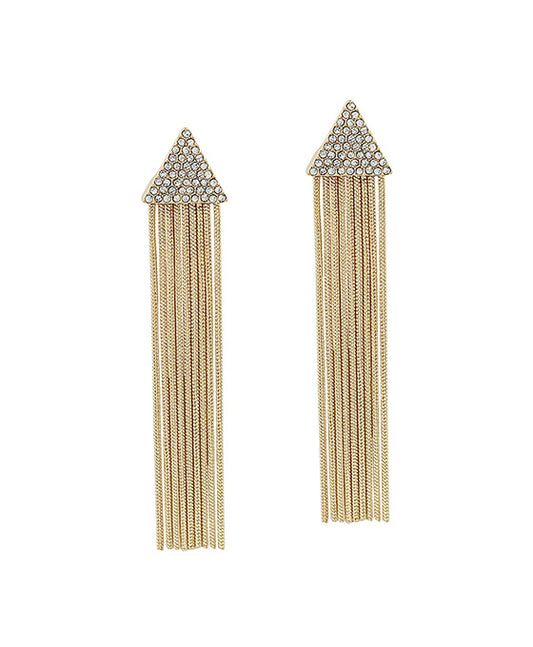 Triangle Pave Chain Linear Earring