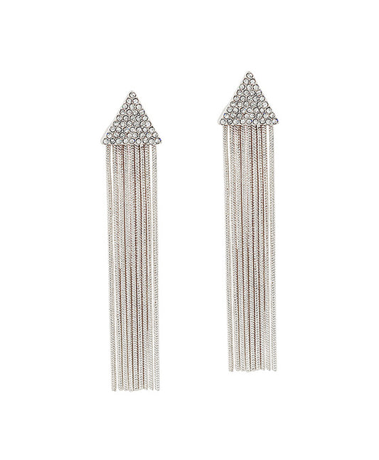 Triangle Pave Chain Linear Earring