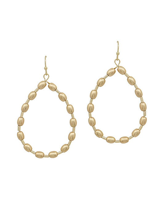 Teardrop Shape CCB & Pipe Beads Earring