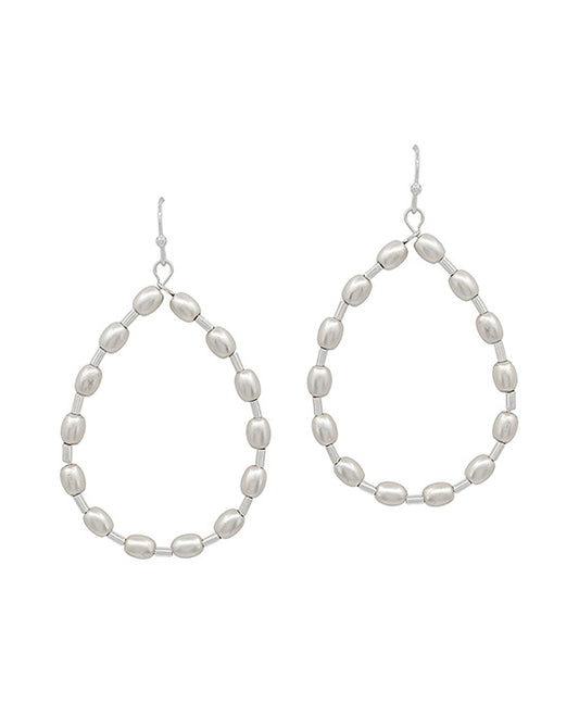 Teardrop Shape CCB & Pipe Beads Earring