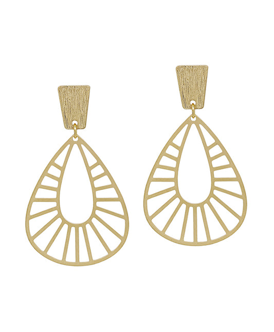 Teardrop Geo Metal Post Earring