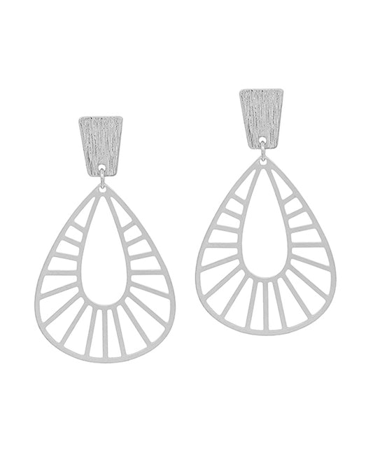 Teardrop Geo Metal Post Earring