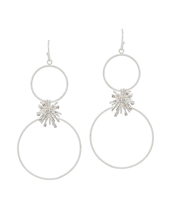 Double Round Cry Snowflake Metal Earring