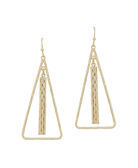 Triangle Casting w/ Chain Charm Earring