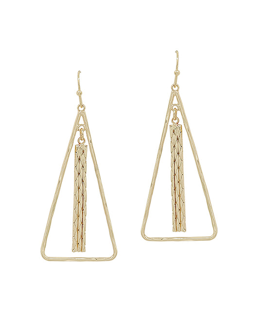 Triangle Casting w/ Chain Charm Earring