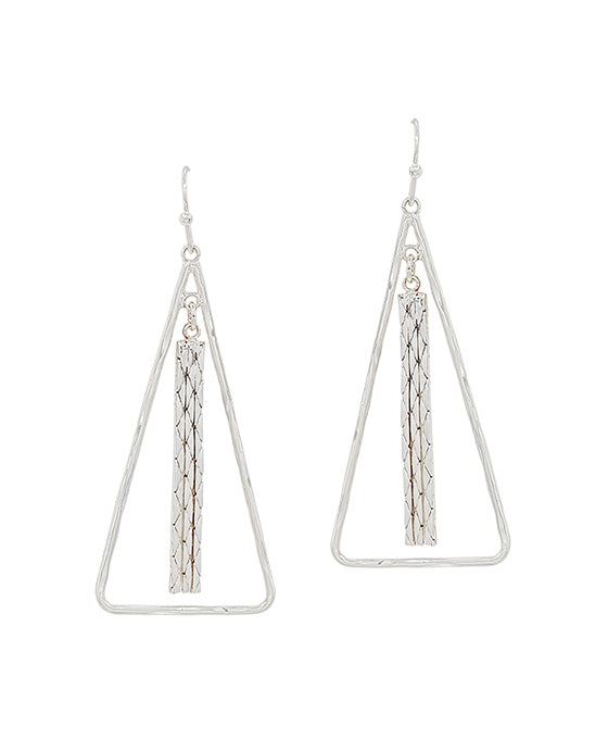 Triangle Casting w/ Chain Charm Earring