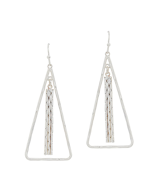 Triangle Casting w/ Chain Charm Earring