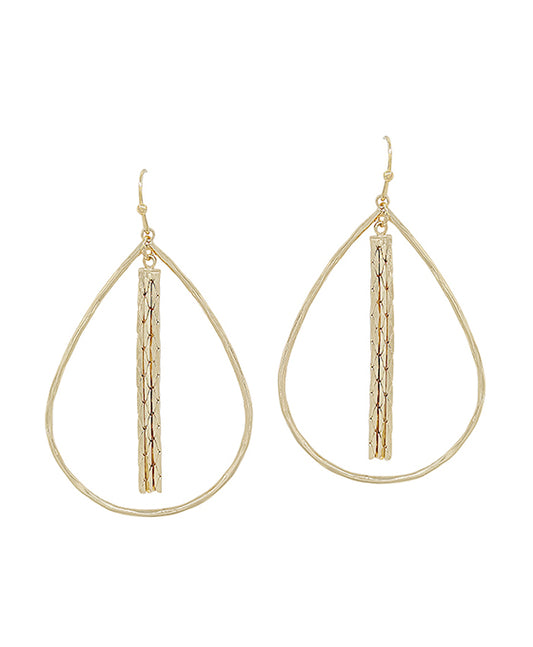 Teardrop Casting w/ Chain Charm Earring