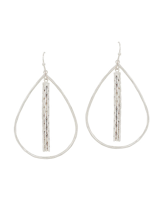 Teardrop Casting w/ Chain Charm Earring