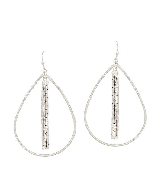 Teardrop Casting w/ Chain Charm Earring