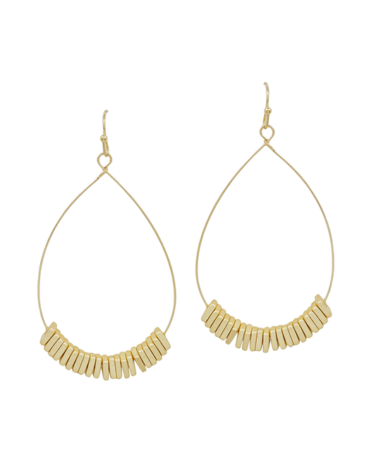 Wire Teardrop w/ Square CCB Earring