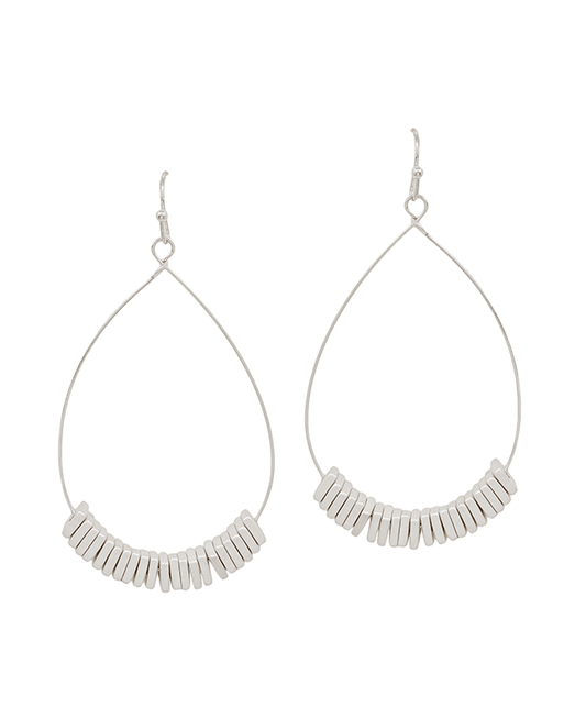 Wire Teardrop w/ Square CCB Earring