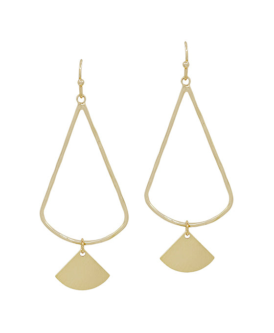 Fanned Shape Metal Drop Earring