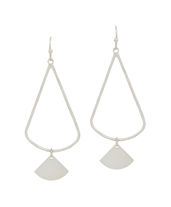 Fanned Shape Metal Drop Earring