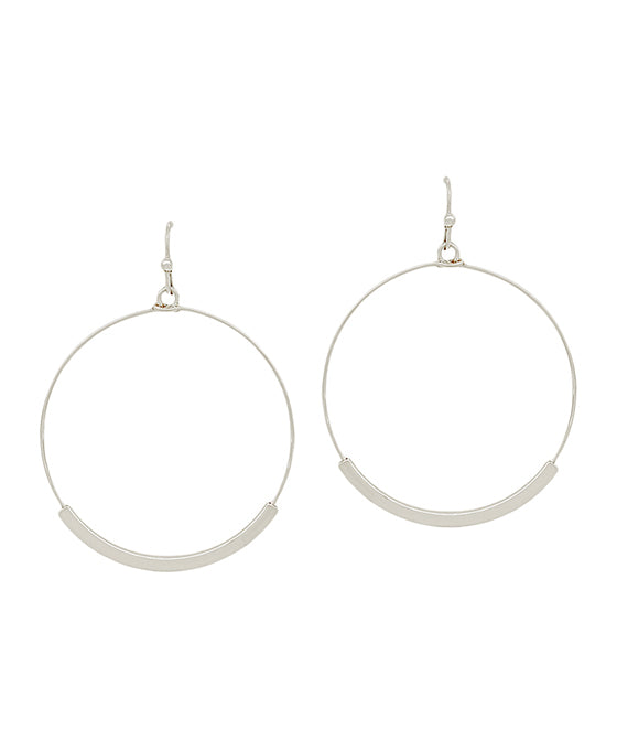 Round Wire w/ Metal Accent Earring