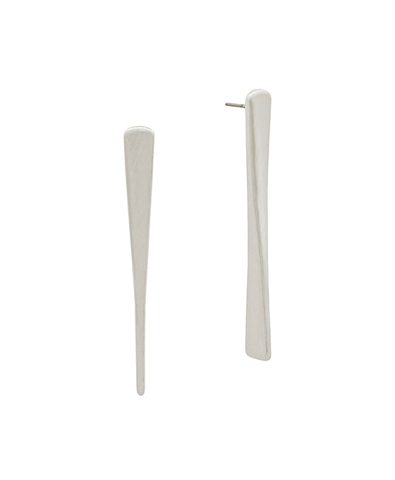 Geometric Bar Shape Satin Post Earring