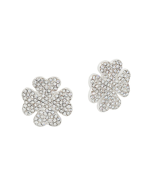 Clover Pave Post Earring