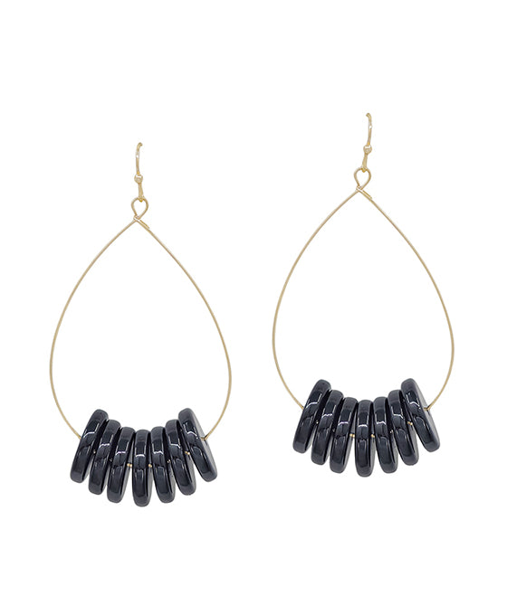 Wire w/ Metallic Color Coat Round Earring