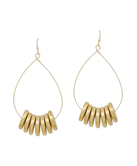 Wire w/ Metallic Color Coat Round Earring