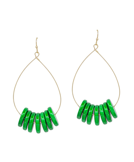 Wire w/ Metallic Color Coat Round Earring