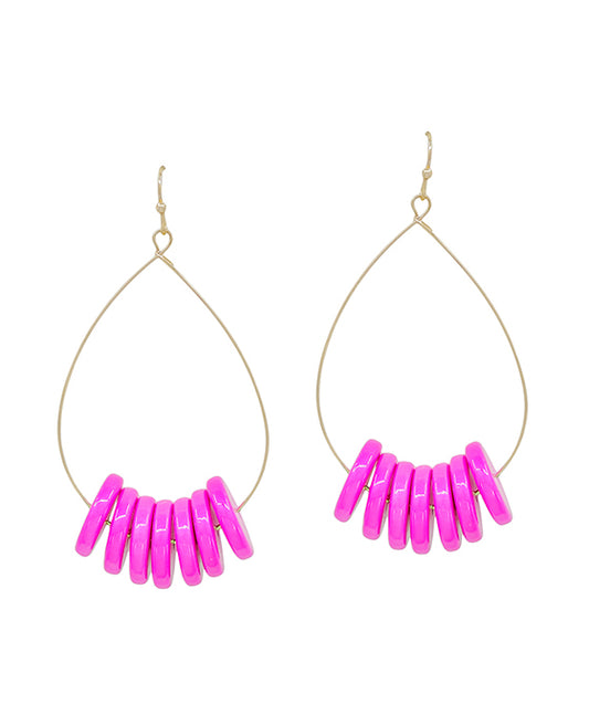 Wire w/ Metallic Color Coat Round Earring