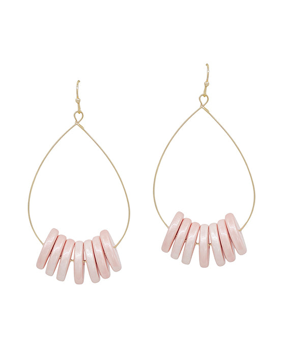 Wire w/ Metallic Color Coat Round Earring