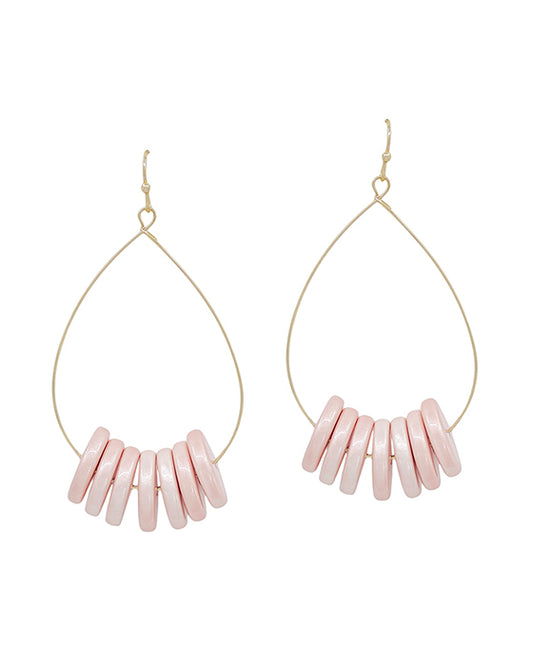 Wire w/ Metallic Color Coat Round Earring