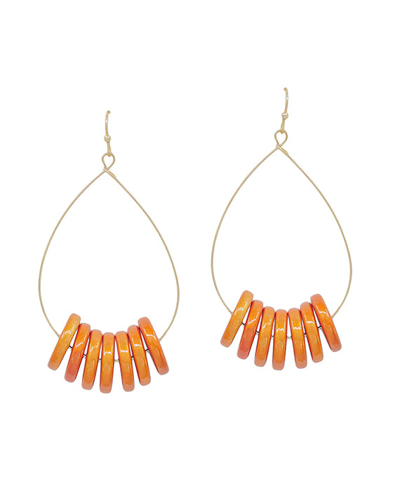 Wire w/ Metallic Color Coat Round Earring