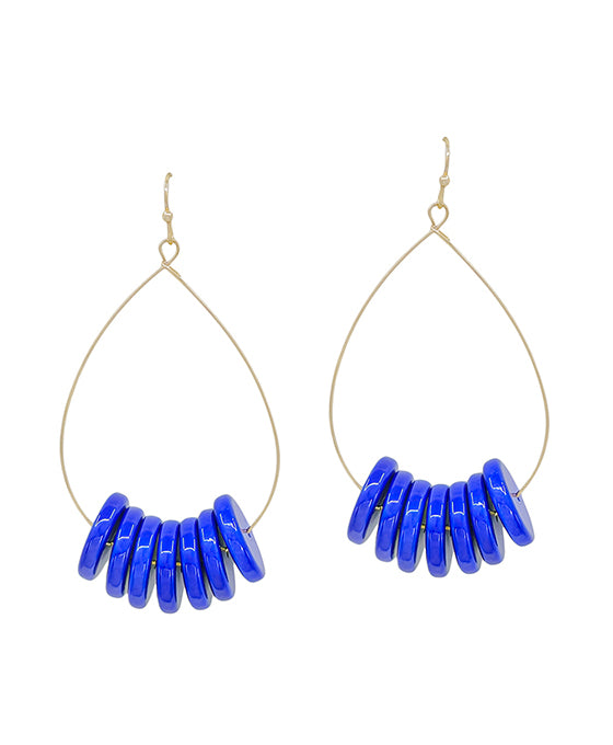 Wire w/ Metallic Color Coat Round Earring