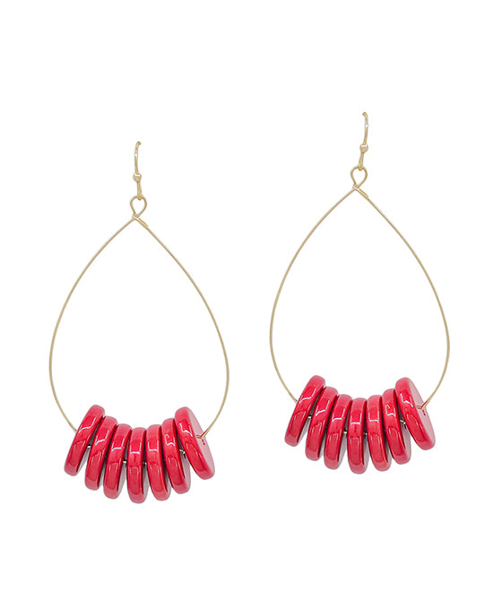 Wire w/ Metallic Color Coat Round Earring