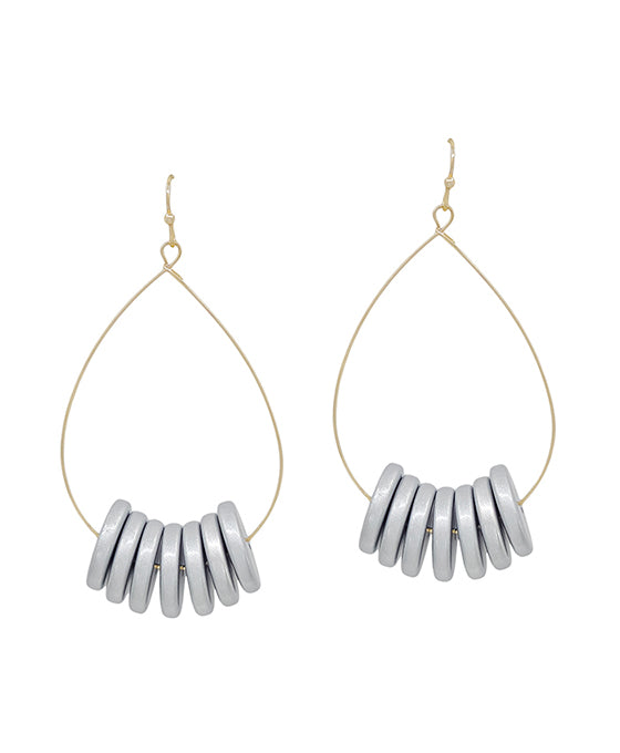 Wire w/ Metallic Color Coat Round Earring