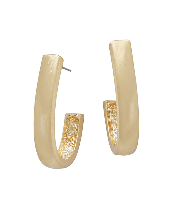 Bent Shape Metal Hoop Earring